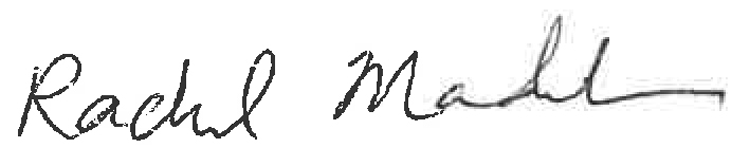 signature of Rachel Mandelbaum